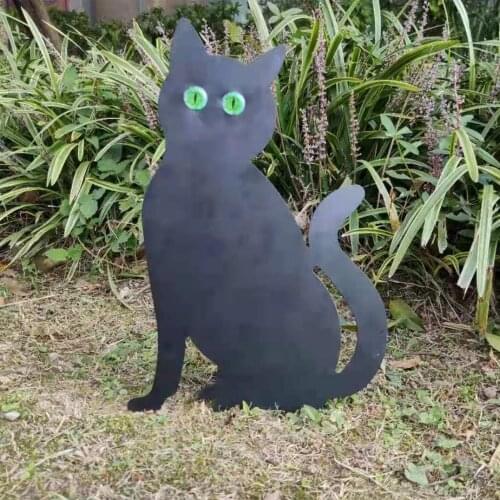 3Pcs Garden Scare Cat Mice Control Cat Silhouette Iron Patio Yard Sign Repel Rodents For Outdoor Garden Decoration
