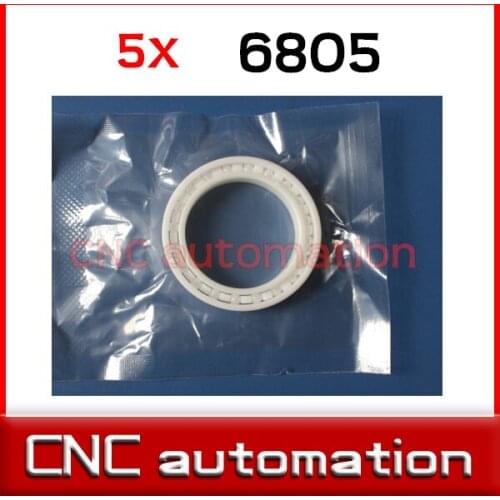 5pcs full Zirconia ZrO2 6805 ceramic Radial shaft Ball Bearings 25*37*7mm
