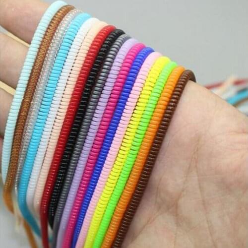 Selectable 60CM Solid Cable Hold Colorful TPU Spiral USB Charger Charging Cable Cord Protector Wrap Cable Winder Home Organizer