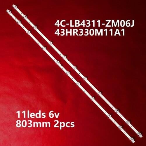 8pcs LED backlight strip 11 lamp for Thomson 43"TV 43ud6426 TCL 43A260 43V2 4C-LB4311-ZM06J ZM08J HR01J 43HR330M11A1 GIC43LB32