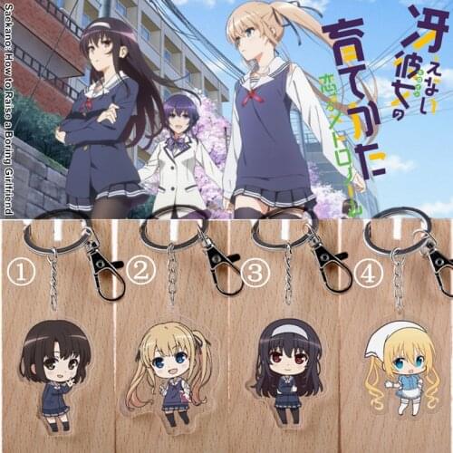 4 Styles Saekano: How to Raise a Boring Girlfriend Keychains Toys Eriri Spencer Sawamura Key Chain Utaha Kasumigaoka
