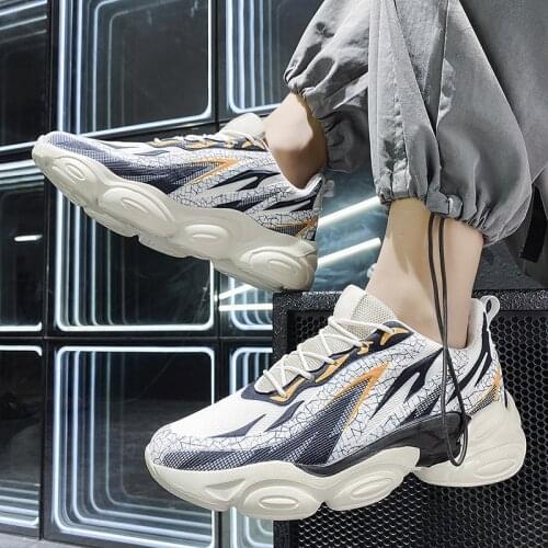 Damping Men Chunky Sneakers New Running Shoes Height Increasing Outdoor Walking Sport Trainers Light Comfortable Male Tennis 46