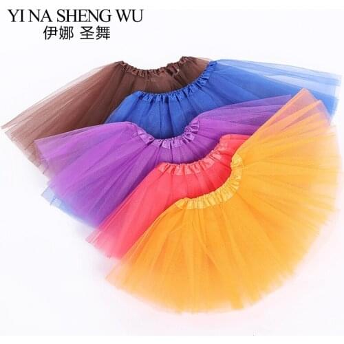 New Children Ballet Skirt Dance Costumes Girls Mesh Tutu Skirt Practice Performance Clothing Girls Ballet Dance Skirt 18 Colors