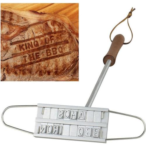 DIY Barbeque Grill Meat Steak Branding Iron with Changeable Letter Tool Name Set