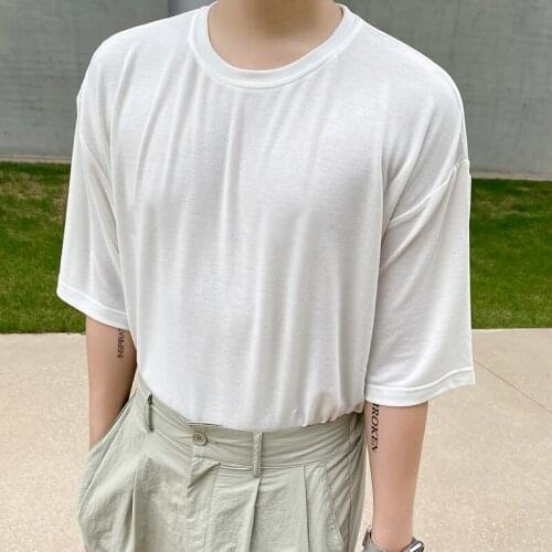 2021 Men Tshirts Fashion Plain Color Men Summer Tshirt Short Slevee Cotton Crew Neck Korean Stretwear Clothing for Men Women