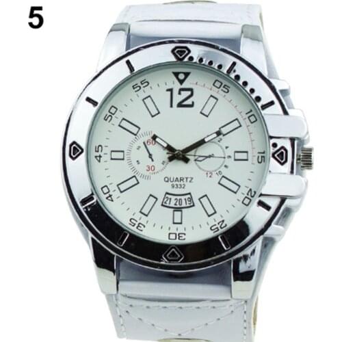 50% Hot Sales Colorful Men Fashion Oversized Dial Sport Quartz Steel Leather Band Wrist Watch