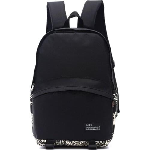 2018 Fashion Printing Women Backpacks Canvas Black School Bags For Teenagers Girls Bag Schoolbags Mochilas