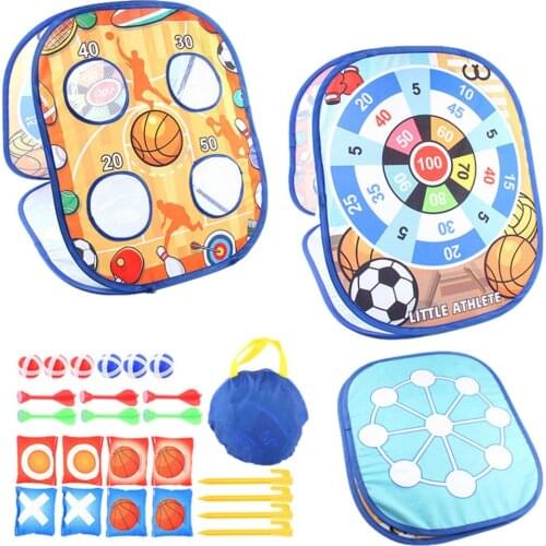 Bean Bag Toss Game For Kids Beach Outdoor Dart Board Game Toys Collapsible Double Sided Kids Games Set Dropshipping