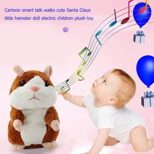 Hamster Toys Will Sing with Music Talking Hamster Mouse Pet Plush Toy Funny Toy Kids Gifts Cute Soft Animal Doll Talking Speak
