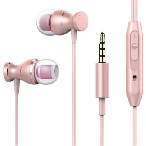 4 colors in-ear metal magnetic earbuds Clarity Stereo bass wired earphone with microphone volume control for phones MP3