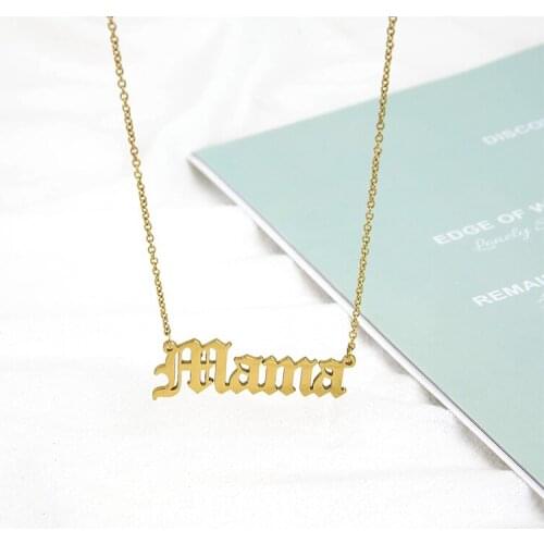 Cute Custom Letter Necklace Mama Love Necklace Minimal Pendants for Moms Mothers Day Gifts For Mothers Birthday Gifts
