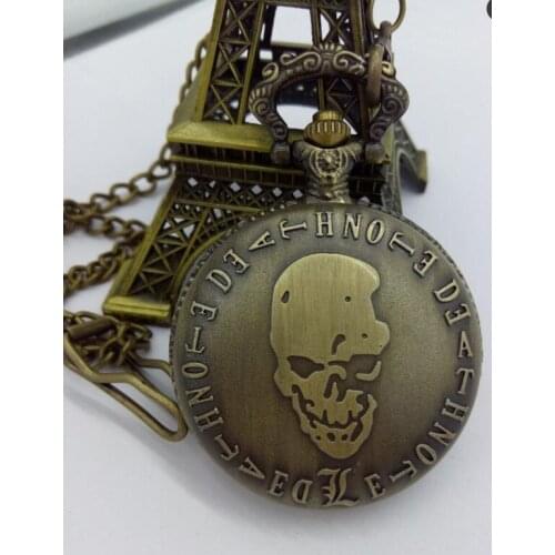Vintage bronze Death Note pattern large pocket watch quartz steam punk man gift watches