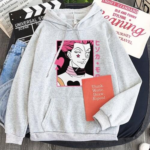 2021 kpop Hoodies man HISOKA MORROW HUNTER X Sweatshirts Stitch Pullover oversize Harajuku Hooded ulzzang Couple sweatshirt top