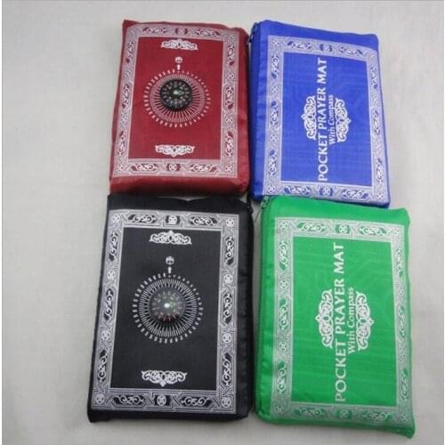 Newest Muslim Prayer Mat Pocket Prayer Mat With Compass 4 Colors DHL Fedex Free Shipping