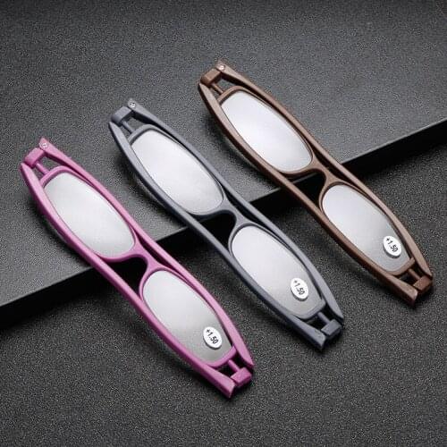 New 360 Rotating Folding Reading Glasses Men And Women Unisex Fashion Anti Blue Light Presbyopia Eyeglasses Diopter +1.0 To +4.0