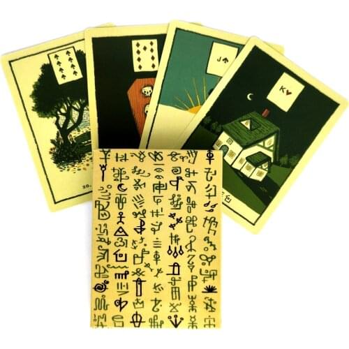 New Style Green Glyphs Lenormand Tarot Cards PDF Guidance Deck Divination Entertainment Parties Board Game Supports Wholesale