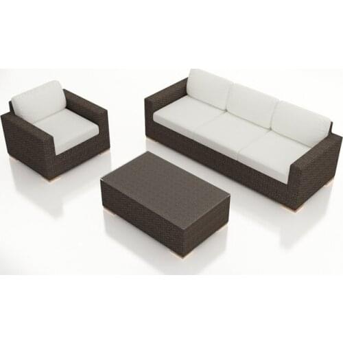 New Product Aluminium Frame Rattan 3 Piece Wicker Sofa Set