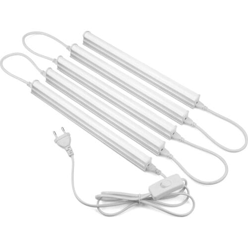 Full Set T5 Tube 29/57CM + EU Power Plug Switch Cable + Connection Wire Accessories Cabinet Kitchen LED Lights Wall Lamp 220V