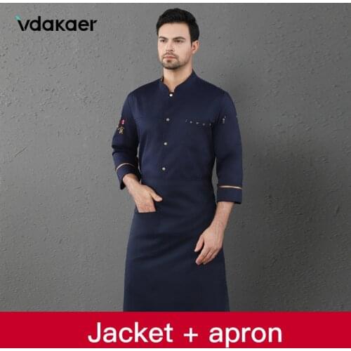 Professional Restaurant Chef Tops Chef Uniform Unisex Long Sleeve Cook Wear Jacket Kitchen Cuisine Bakery Cafe Hotel Overalls