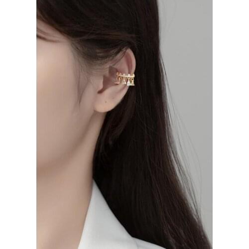 Silver Cartilage Clip Earrings 925 Sterling Earrings with Cubic Zirconia for Women