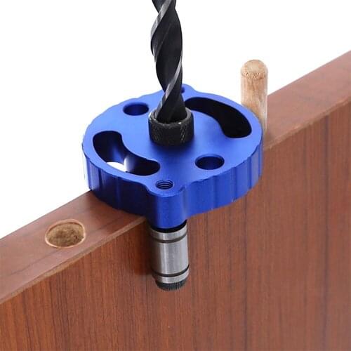 Blue Straight Hole Puncher 6 8 10 mm Self Centering Round Wood Tenon Splicing Drilling Positioner Woodworking Tool Kit