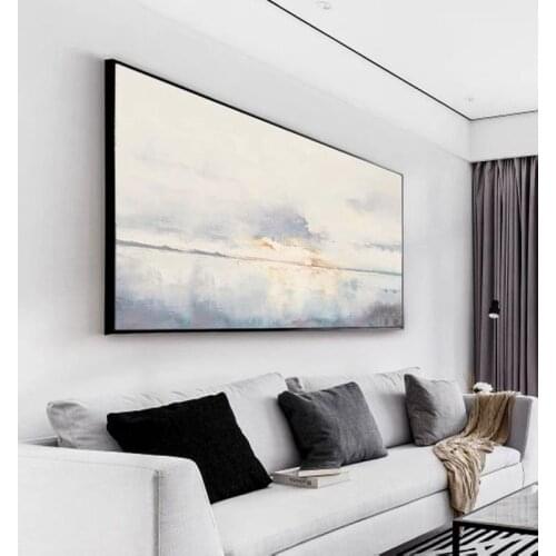 Modern Abstract Home Decorative White Clouds Oil Painting Canvas Posters Porch Aisle Hanging Oil Painting On Canvas Wall Art