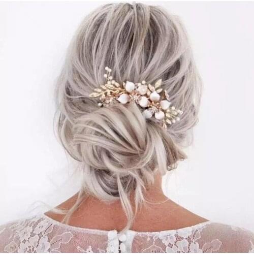 Wedding Hair Comb Flower Pearl Ladies Hair Jewelry Decoration Floral Hair Accessories Bridal Hair Comb Jewelry Head Ornament