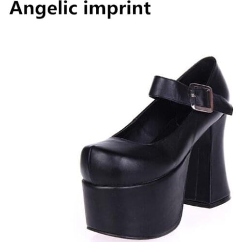 Angelic imprint woman mori girl lolita cosplay shoes lady high heels pumps women princess dress lovely party shoes 33-47 12.5cm