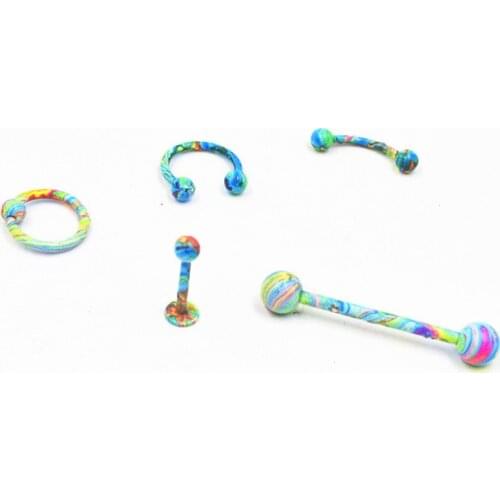 LOT50pcs Body Jewelry - Andonized Stainless Steel Ear/Nose/ Lip Labret /Tongue Bar Lip Piercing CBR Horseshoes New Colors