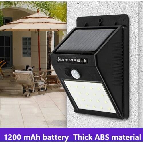 New 20/30 LED Solar Sensor Streets Light PIR Motion Sensor Wall Lights Waterproof IP64 Outdoor Garden Decor Yard Emergency Lamp