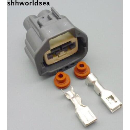 Worldgolden 5/30/100sets 2 pin 6.3mm female waterproof automotive electrical connector 7283-5596-10