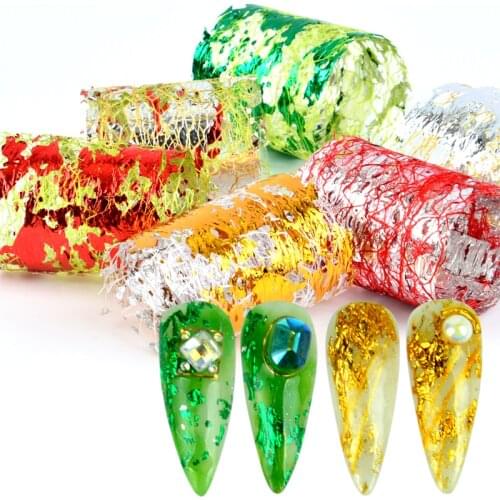 WUF Nail Foils Marble Series Pink Blue Foils Paper Nail Art Transfer Sticker Slide Nail Art Decal Nails Accessories