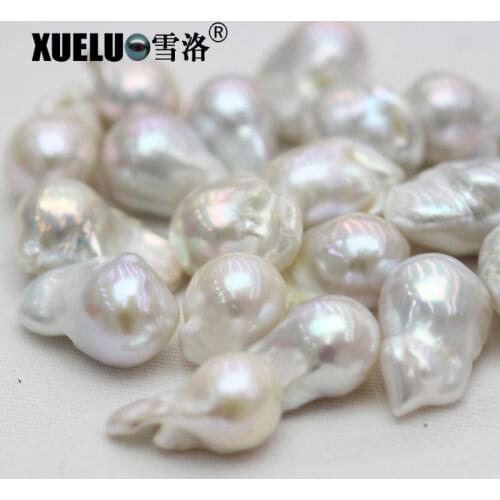 XUELUO 1pc/Pack High End Quality Large Nucleated Fireball Baroque Natural Freshwater Loose Pearl Beads ,Cultured Pearl Beads
