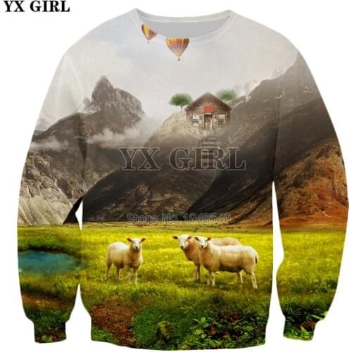 YX GIRL 2018 New Fashion Men Long sleeve Pullovers magic path/mysterious shambhala 3d Print Mens Womens Casual Sweatshirts