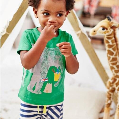 Green Elephant Boys T-Shirts Fashion 10% Cotton Children Tee Shirts Outfits Beach Kids Jerseys Baby Boys Clothes Jersey