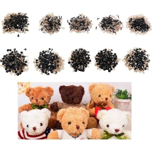 100Pcs/Bag DIY Doll Toy Eyes Black Plastic Safety Eyes Puppets Doll with Washers 95AE
