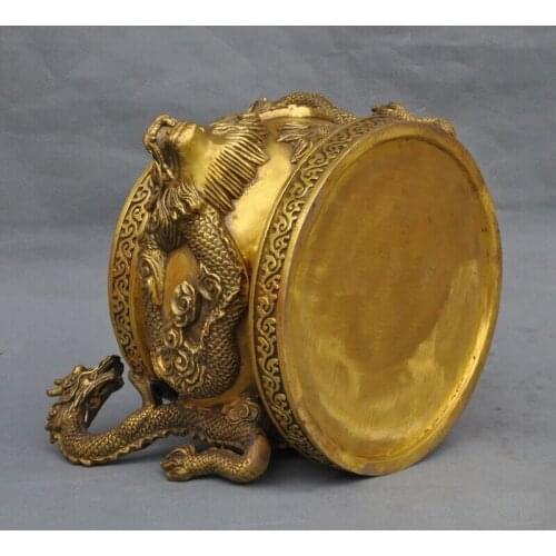 11"china chinese fengshui brass zodiac dragon beast statue incense burner Censer