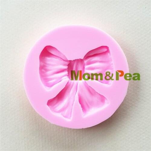 Mom&Pea 1125 Free Shipping Bowknots Silicone mold Cake Decoration Fondant Cake 3D Mold Food Grade