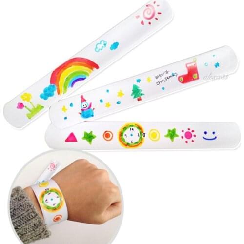 12 Pcs DIY Blank Slap Bracelets Party Favors Easter Gifts for Kids Art Craft 57BF