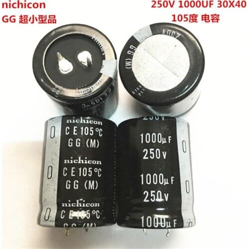2PCS/10PCS 1000uf 250v Nichicon GX/GG 30x40mm 250V1000uF Snap-in PSU Capacitor