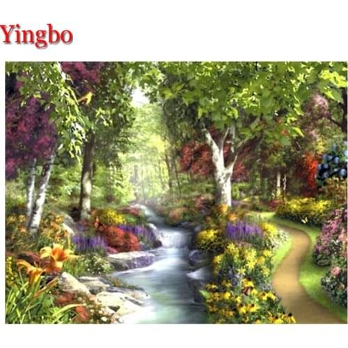 5d home decoration diamond painting natural scenery full drill square round diamond embroidery cross stitch mosaic diamond art