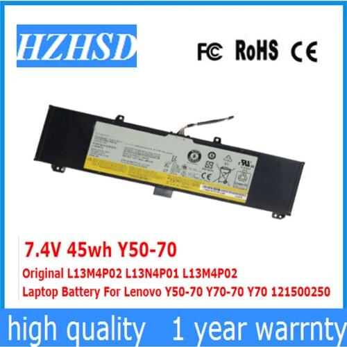 7.4V 45wh Y50-70 Original L13M4P02 L13N4P01 L13M4P02 Laptop Battery For Lenovo Y50-70 Y70-70 Y70 121500250