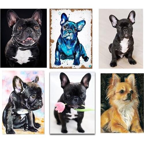 Diy diamond painting French bulldog full Square round drill cross stitch 5d Diamond Embroidery mosaic Art animal dog pet