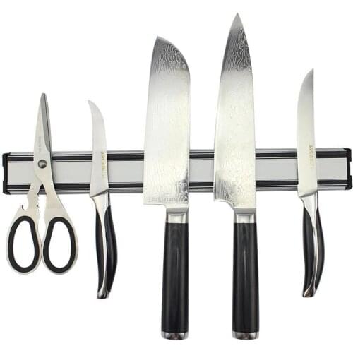 Aluminum Knife Stand Magnetic Holder Wall Storage Rack Hook For Knives Kitchen Accessories Organizer Fashion