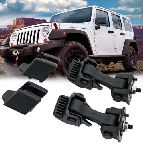 Pair Car Black Rubber Hood Lock Latch Catch Car Engine Cover Lock Car Accessories Fit For Jeep Wrangler TJ 1997-2006