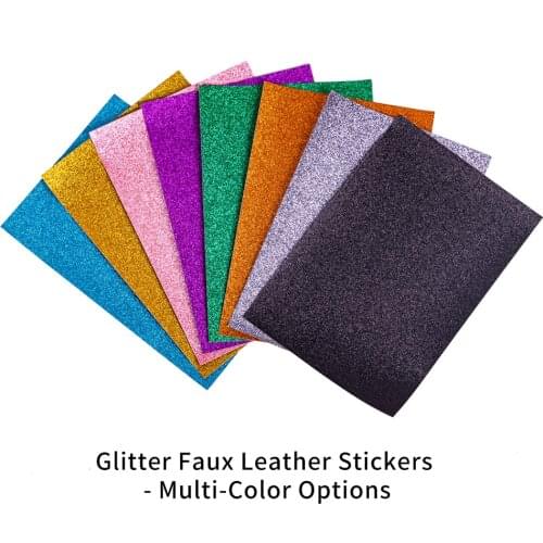 Glitter Leather Sheets Stickers -2 Pieces of 8x12 Inch Feutrine Paillettes Vinil Para Moños Floral Faux Leather Sheets Brand