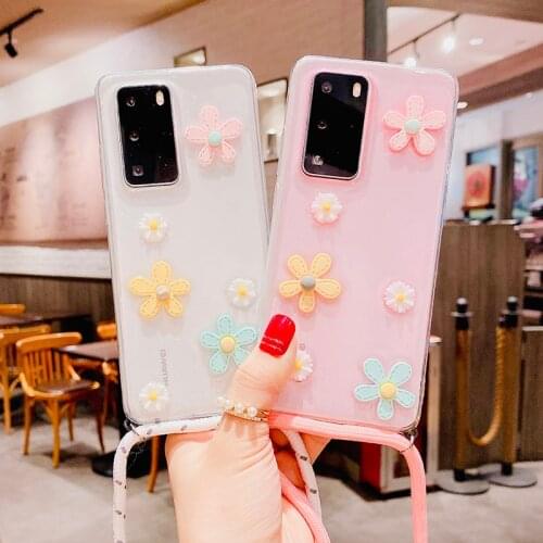 Sparkle Glitter Stars silica gel Phone Case For SAMSUNG A 51 71 52 12 72 50 70 31 41 A30 Necklace Lanyard Soft Clear Back Cover