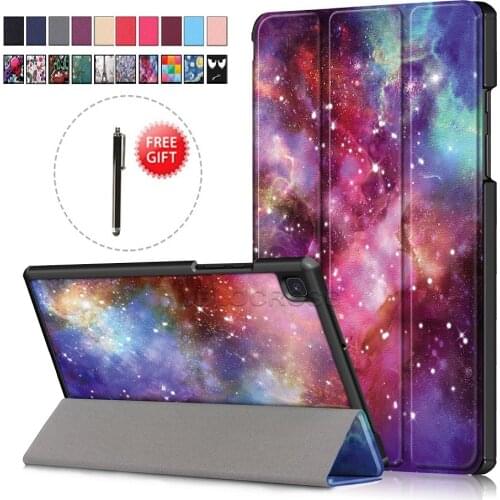 3-folding Case for Samsung Galaxy Tab A 7 10.4 Case 2020 SM-T500 T505 Tab A 7 Lite 2021 SM-T220 Case Hard Shell Folio Case + pen