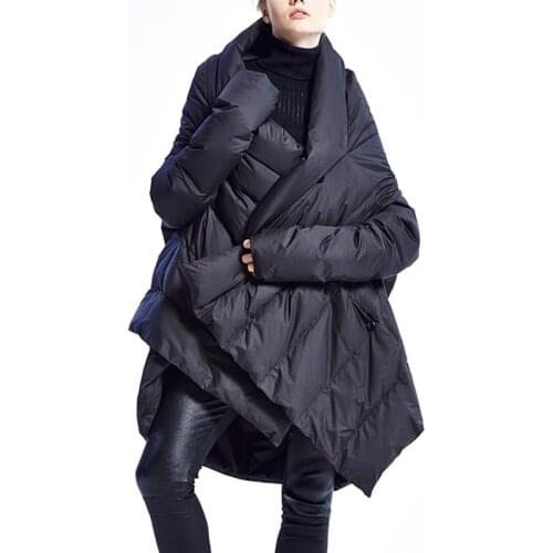 Cheap Sale Fashion Down Jacket Women Autumn Winter Europe Style High-end Long Down Jacket Ladies Warm Thick Cloak Coat NS1288