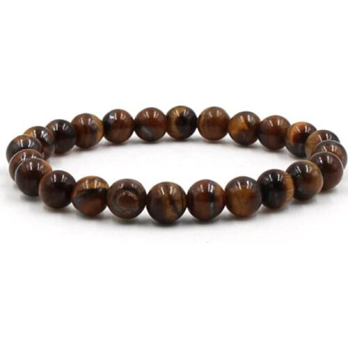 Elegant Trendy 8mm Stone Beads Bracelet 7 Style Handmade Bracelets for Women&Men Pulseras Jewelry Elegant Pulseras Charm Gift